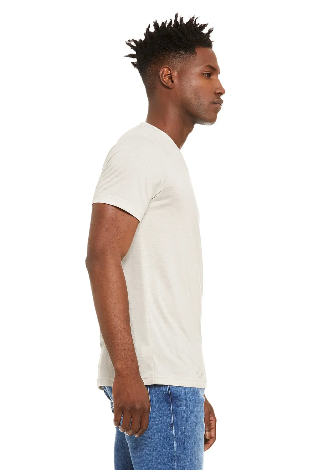 Bella   Canvas Mens Short Sleeve V-Neck T-Shirt - Cement Grey