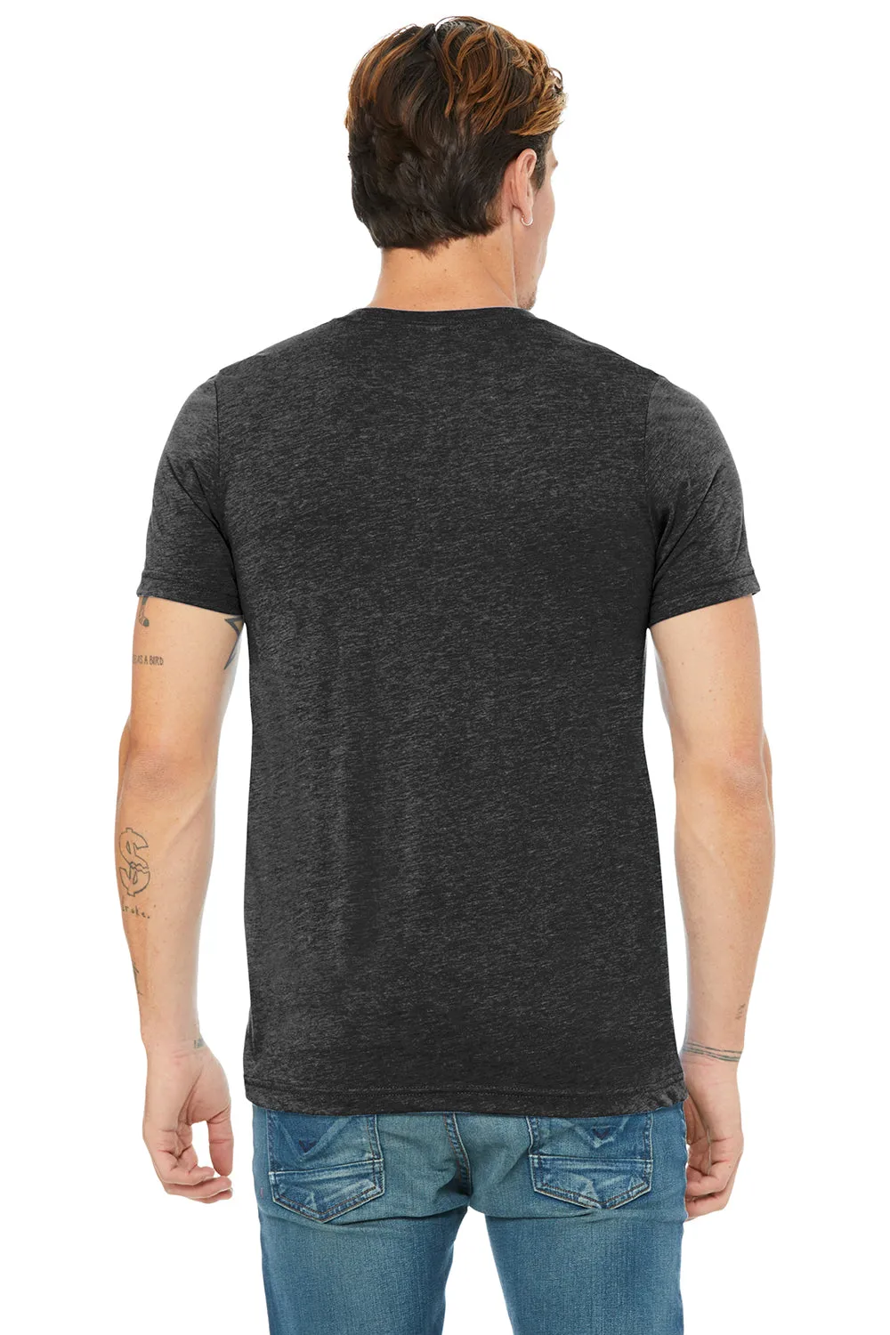 Bella   Canvas Mens Short Sleeve V-Neck T-Shirt - Charcoal Black