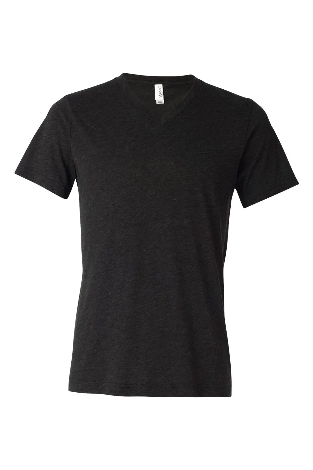 Bella   Canvas Mens Short Sleeve V-Neck T-Shirt - Charcoal Black