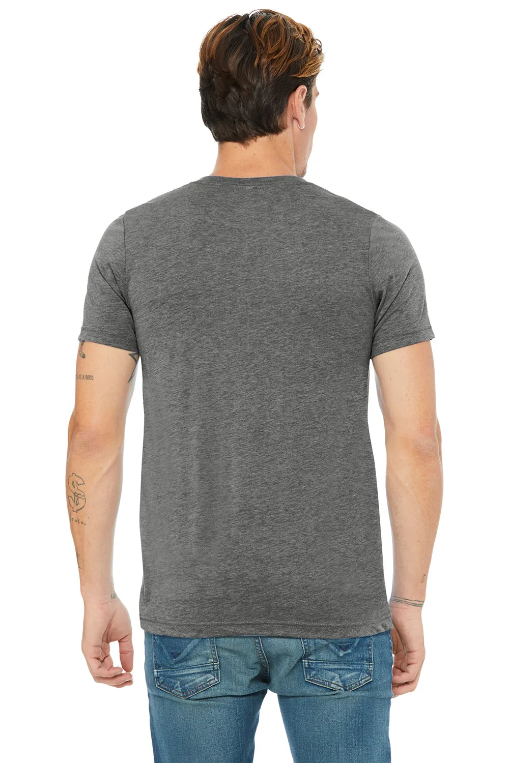 Bella   Canvas Mens Short Sleeve V-Neck T-Shirt - Grey