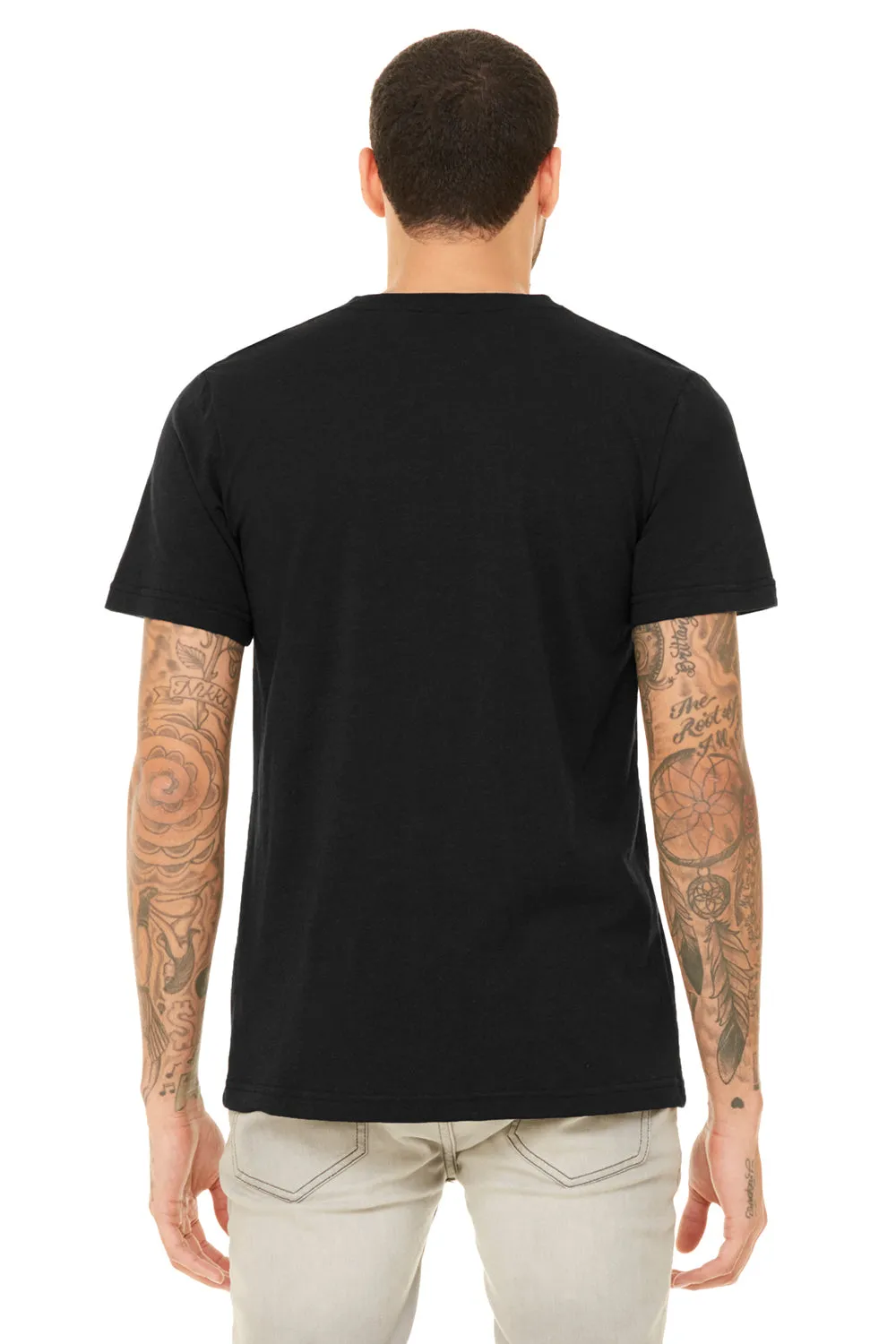 Bella   Canvas Mens Short Sleeve V-Neck T-Shirt - Heather Black