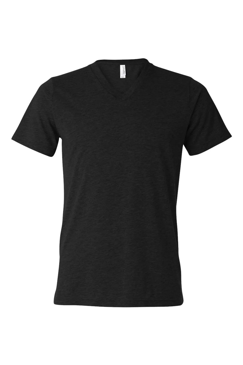 Bella   Canvas Mens Short Sleeve V-Neck T-Shirt - Heather Black