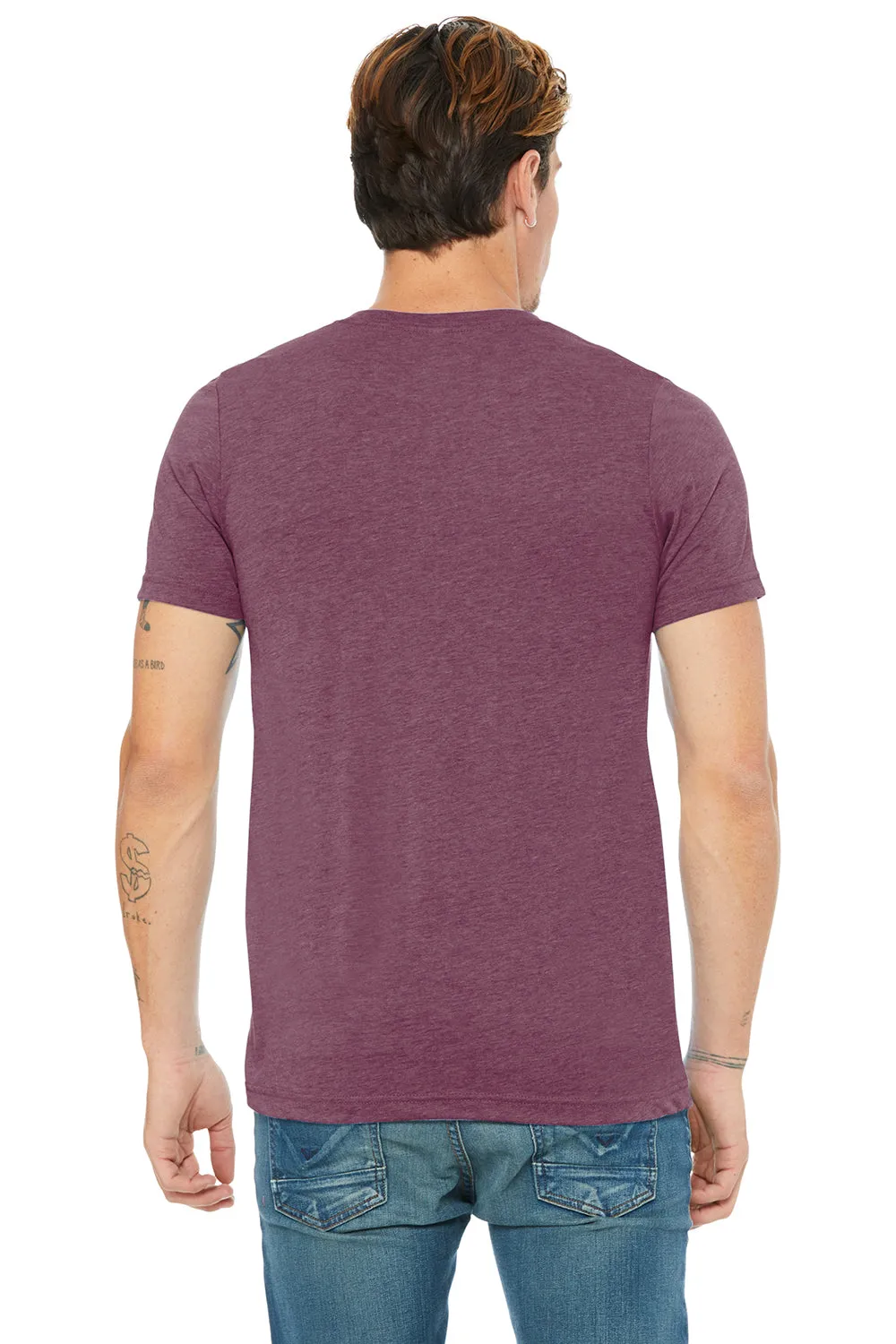 Bella   Canvas Mens Short Sleeve V-Neck T-Shirt - Maroon