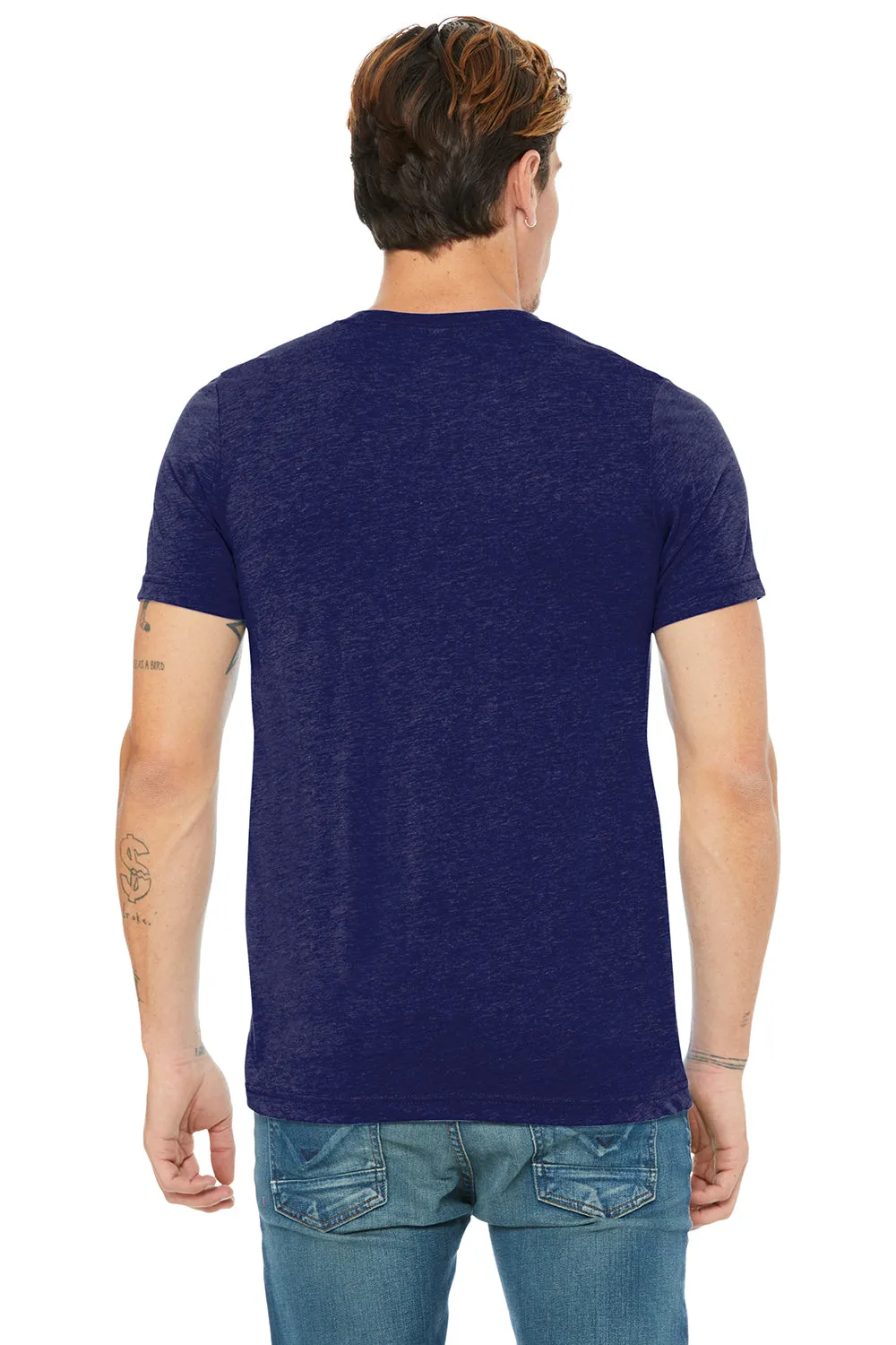 Bella   Canvas Mens Short Sleeve V-Neck T-Shirt - Navy Blue