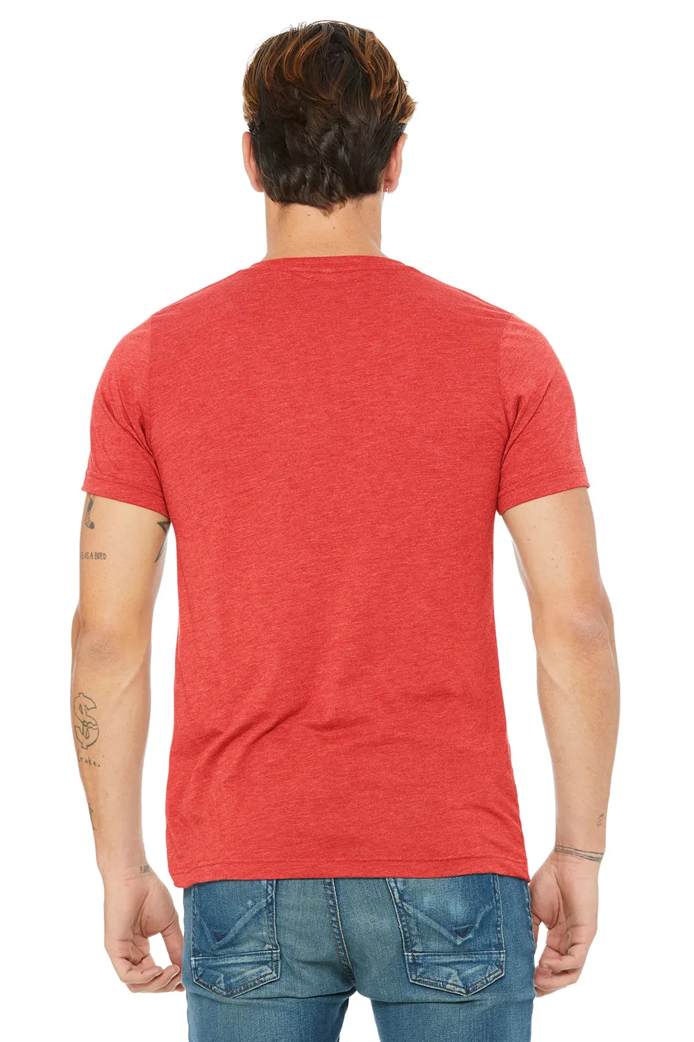 Bella   Canvas Mens Short Sleeve V-Neck T-Shirt - Red