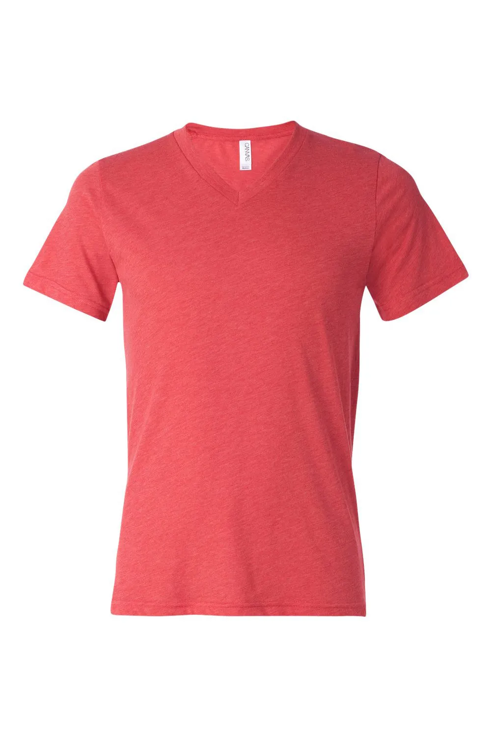 Bella   Canvas Mens Short Sleeve V-Neck T-Shirt - Red