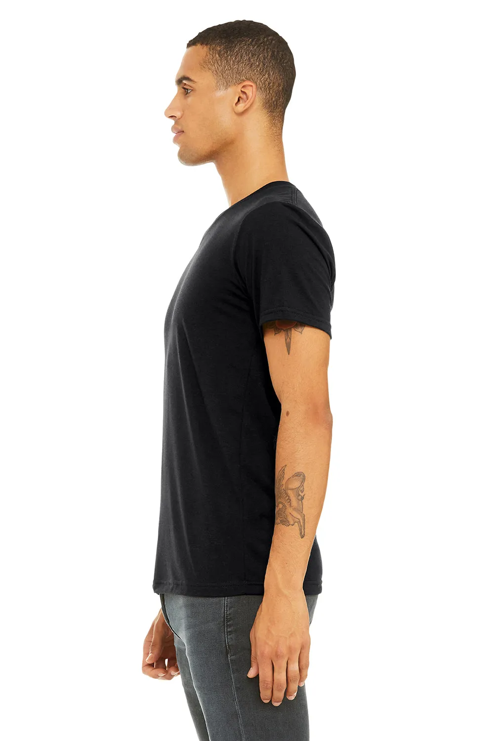Bella   Canvas Mens Short Sleeve V-Neck T-Shirt - Solid Black