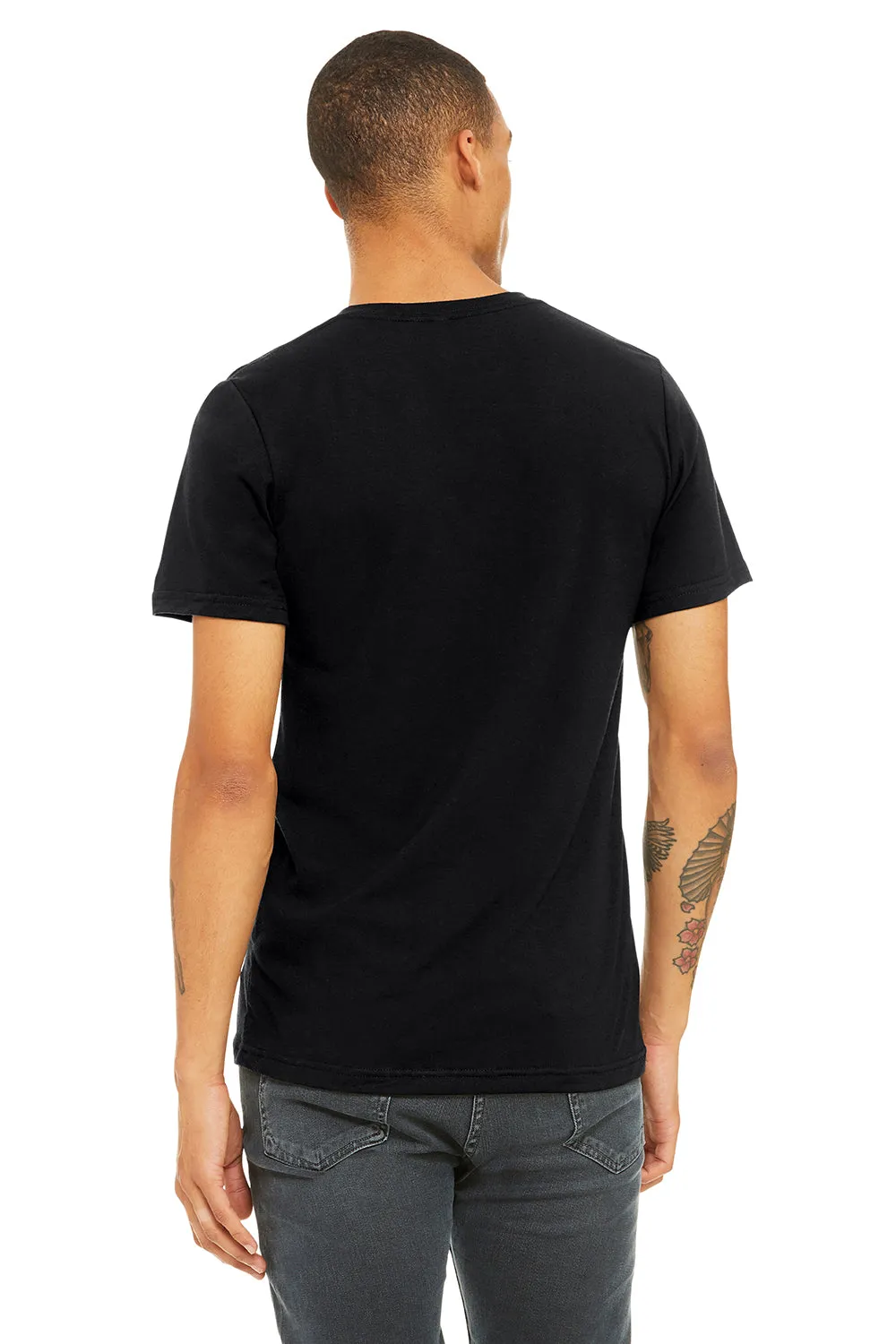 Bella   Canvas Mens Short Sleeve V-Neck T-Shirt - Solid Black