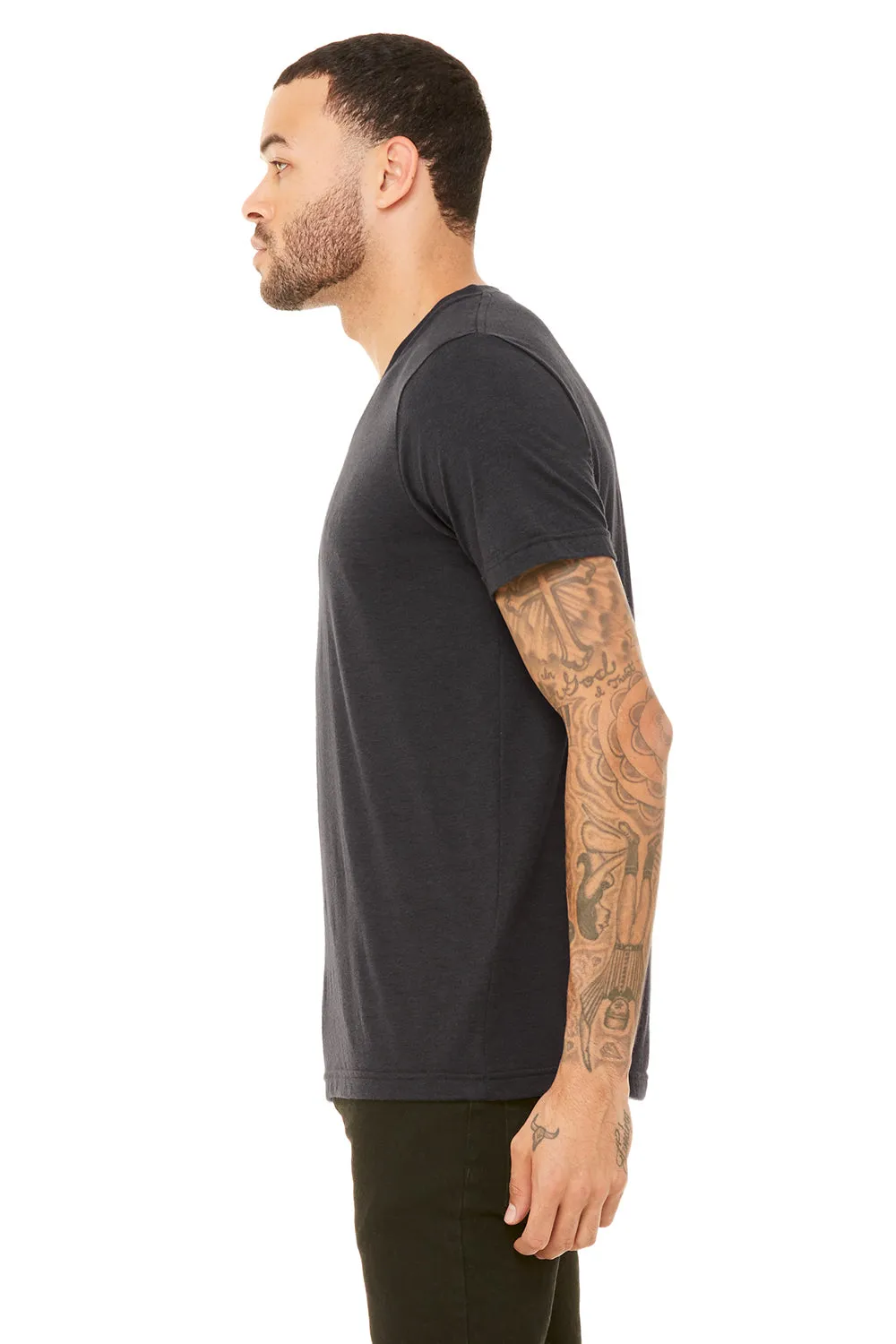 Bella   Canvas Mens Short Sleeve V-Neck T-Shirt - Solid Dark Grey
