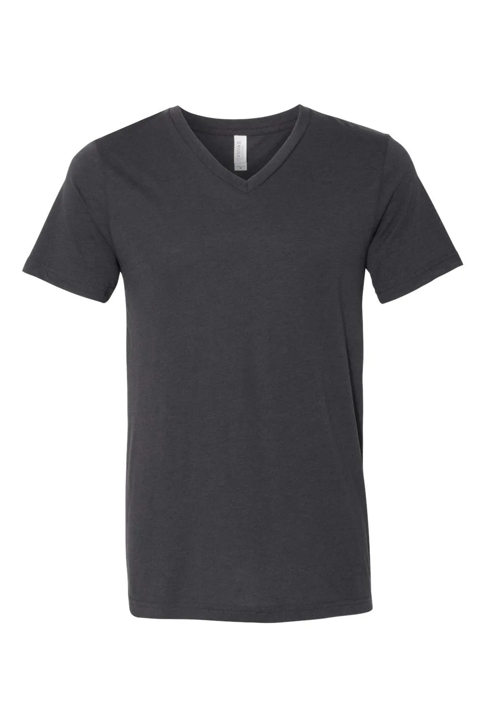 Bella   Canvas Mens Short Sleeve V-Neck T-Shirt - Solid Dark Grey