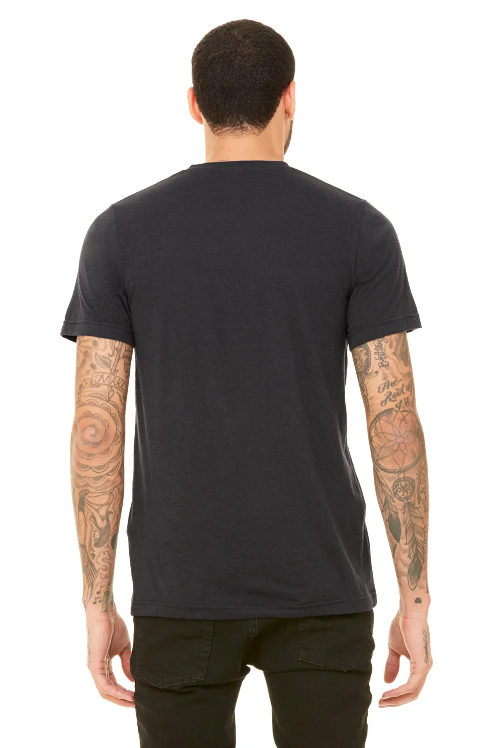 Bella   Canvas Mens Short Sleeve V-Neck T-Shirt - Solid Dark Grey