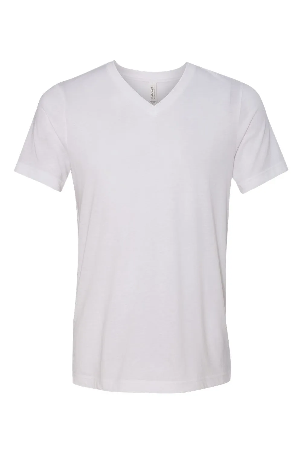 Bella   Canvas Mens Short Sleeve V-Neck T-Shirt - Solid White