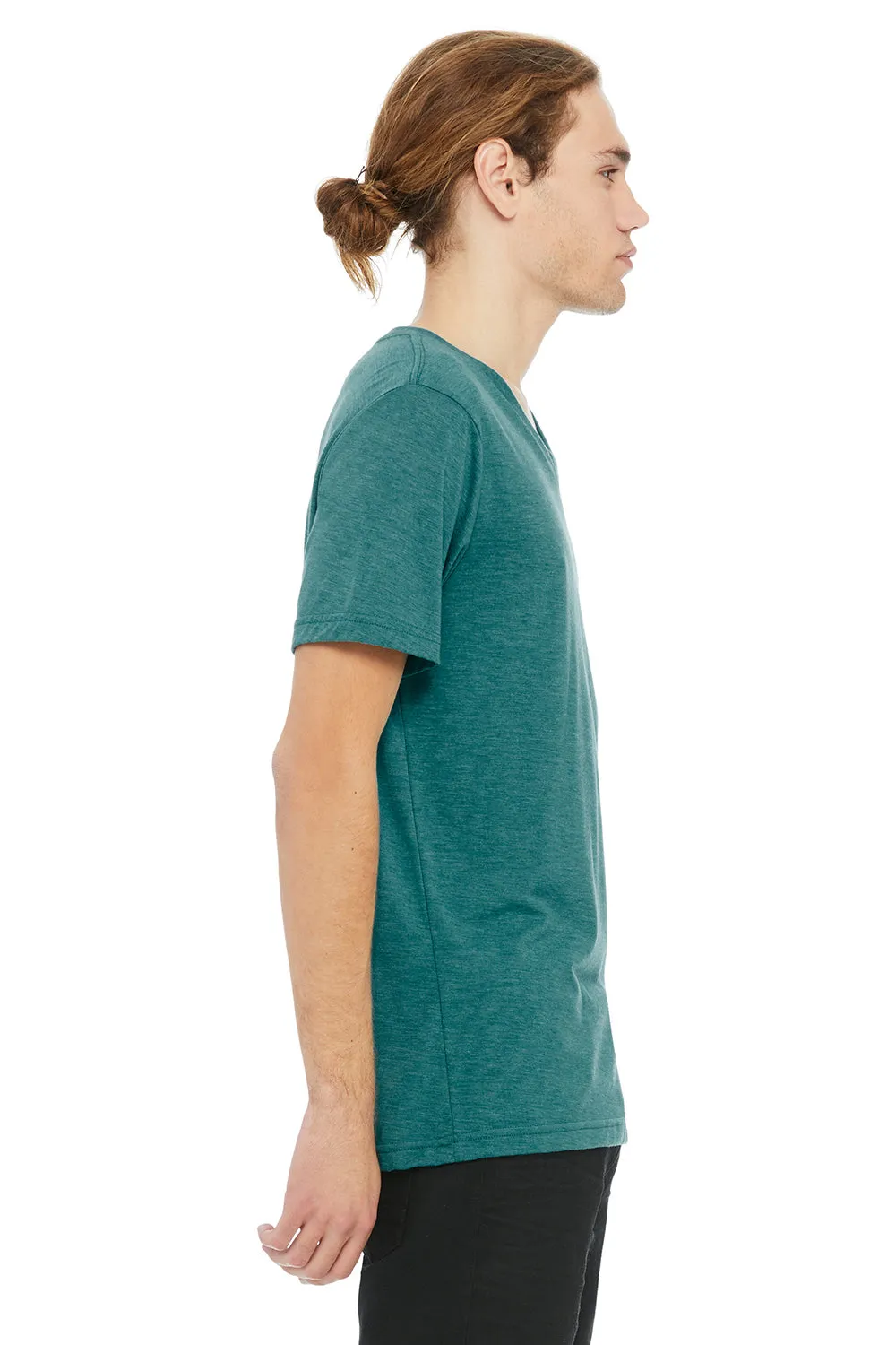 Bella   Canvas Mens Short Sleeve V-Neck T-Shirt - Teal Green