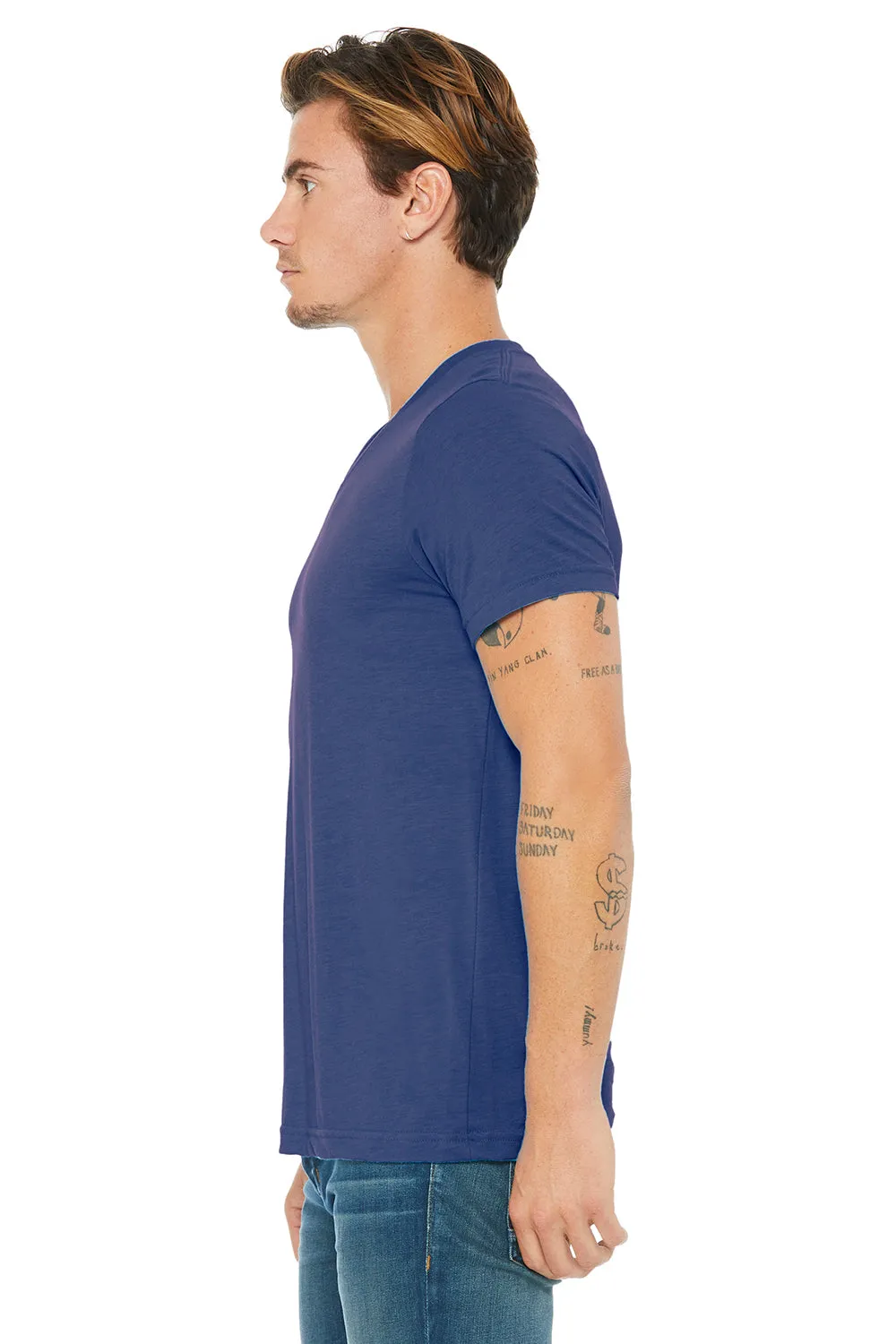 Bella   Canvas Mens Short Sleeve V-Neck T-Shirt - True Royal Blue