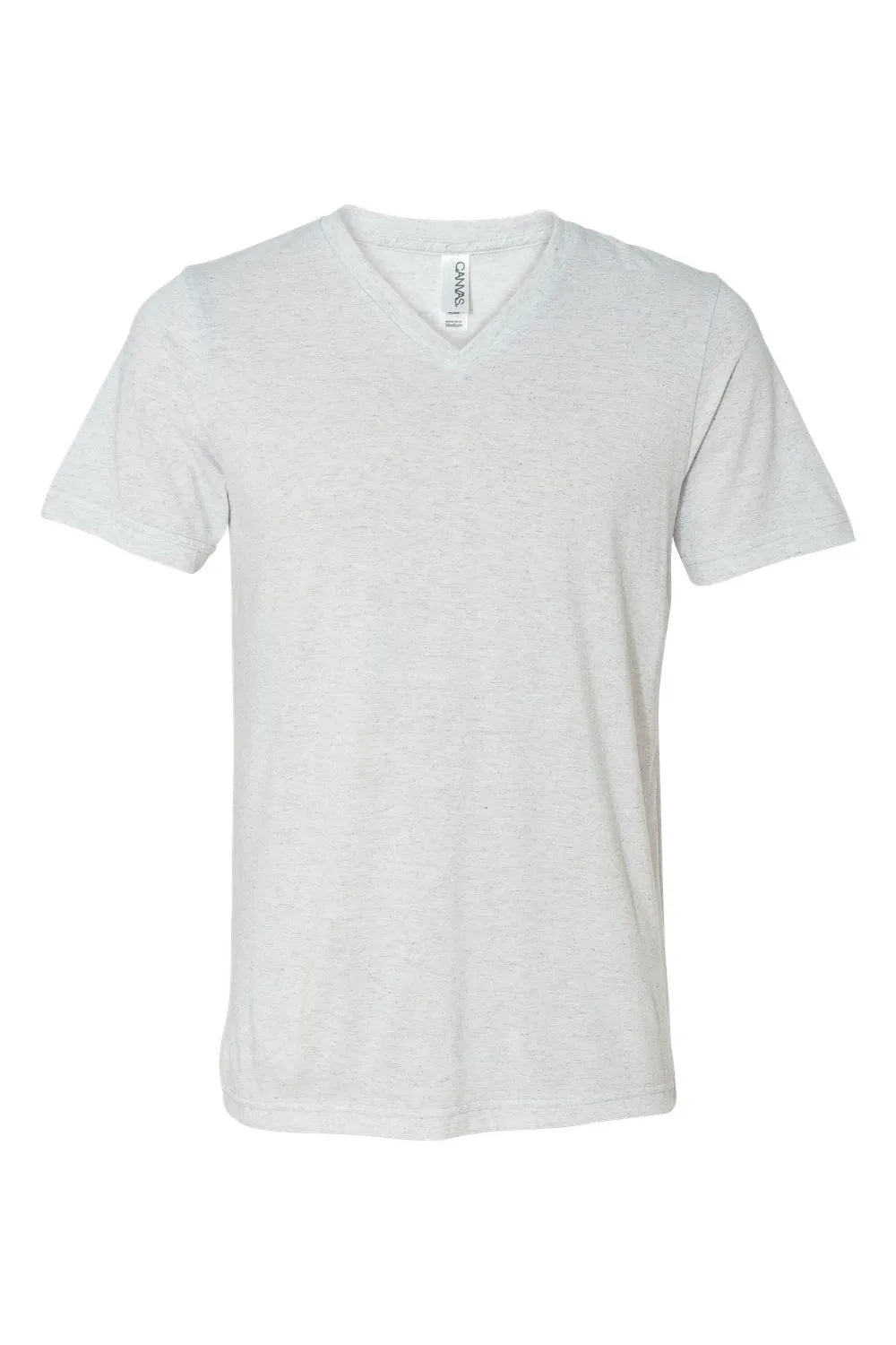 Bella   Canvas Mens Short Sleeve V-Neck T-Shirt - White Fleck