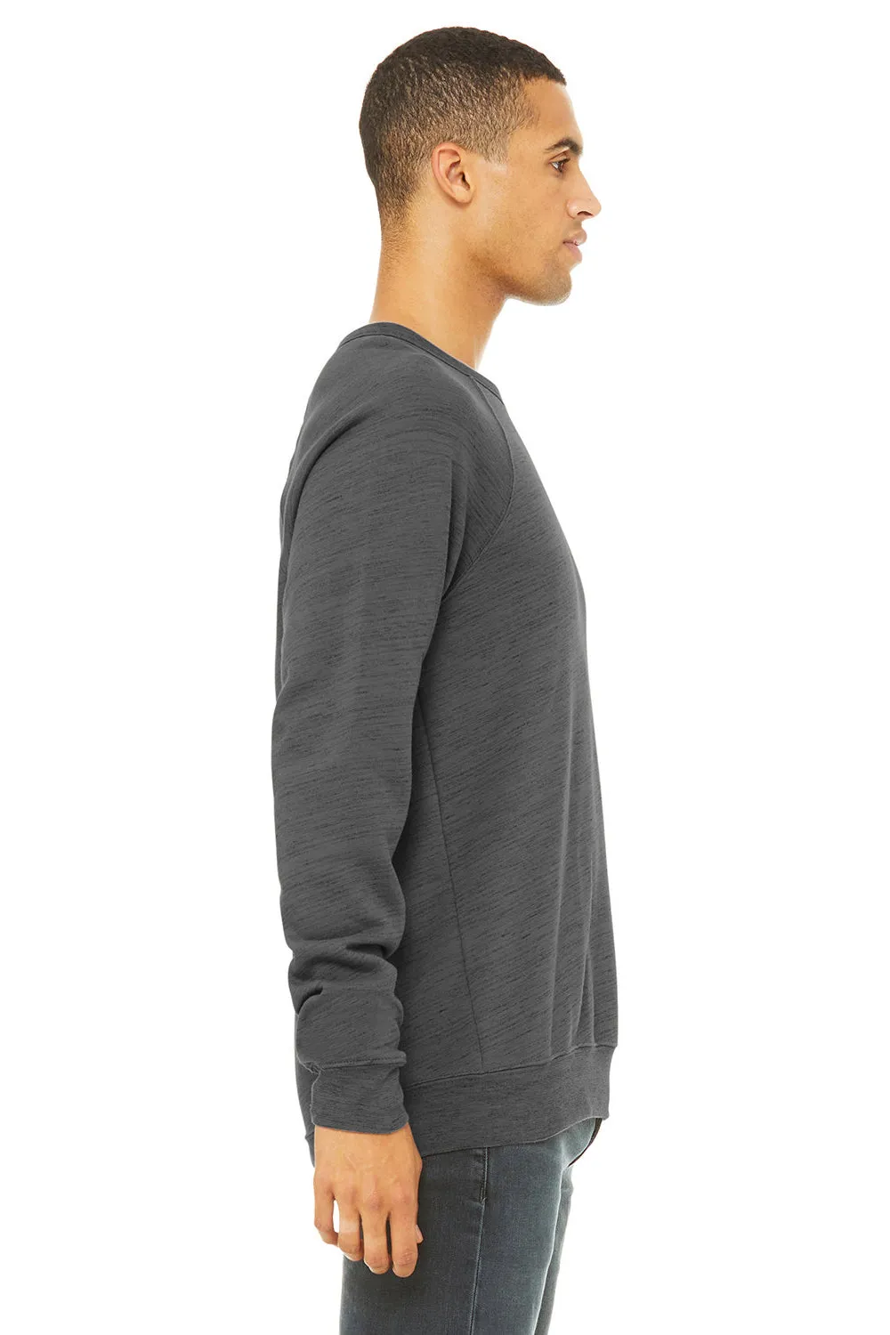 Bella   Canvas Mens Sponge Fleece Crewneck Sweatshirt - Dark Grey Marble Fleece - Closeout