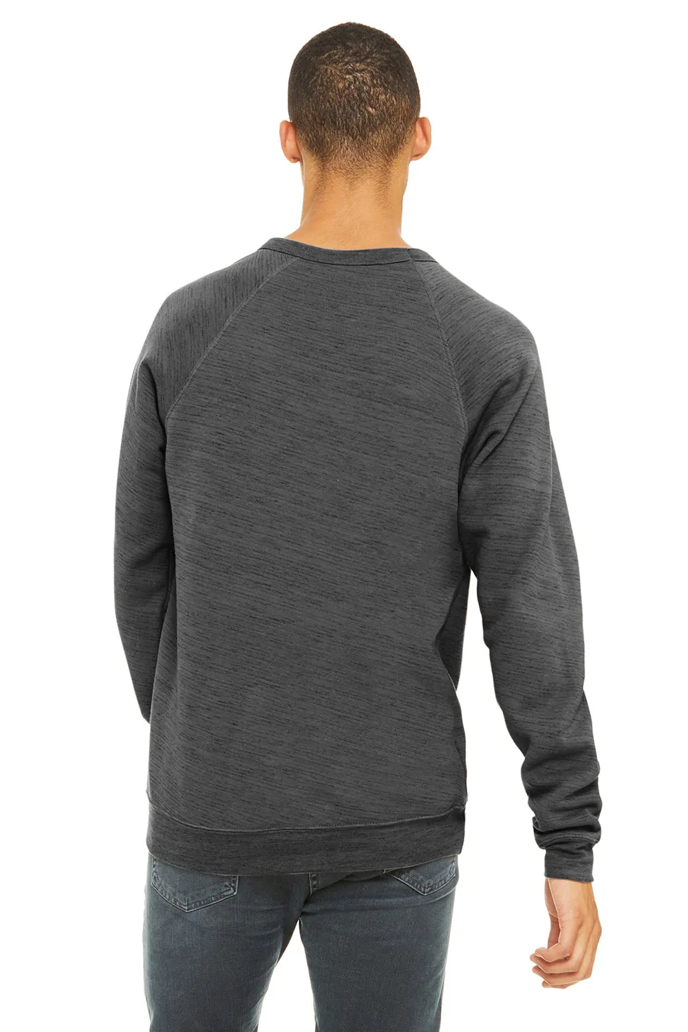 Bella   Canvas Mens Sponge Fleece Crewneck Sweatshirt - Dark Grey Marble Fleece - Closeout