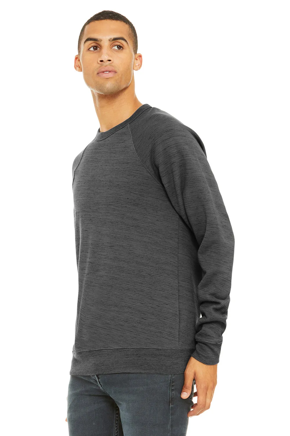 Bella   Canvas Mens Sponge Fleece Crewneck Sweatshirt - Dark Grey Marble Fleece - Closeout