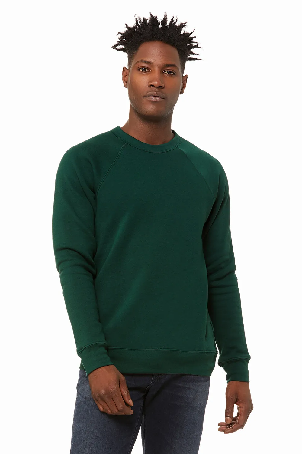 Bella   Canvas Mens Sponge Fleece Crewneck Sweatshirt - Forest Green