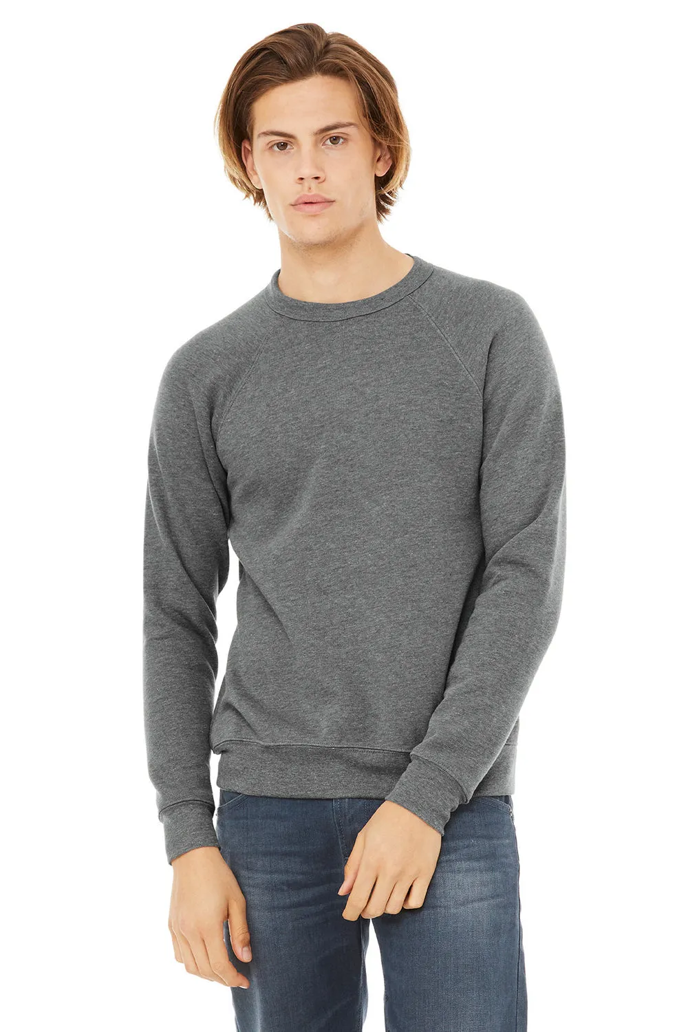 Bella   Canvas Mens Sponge Fleece Crewneck Sweatshirt - Heather Deep Grey