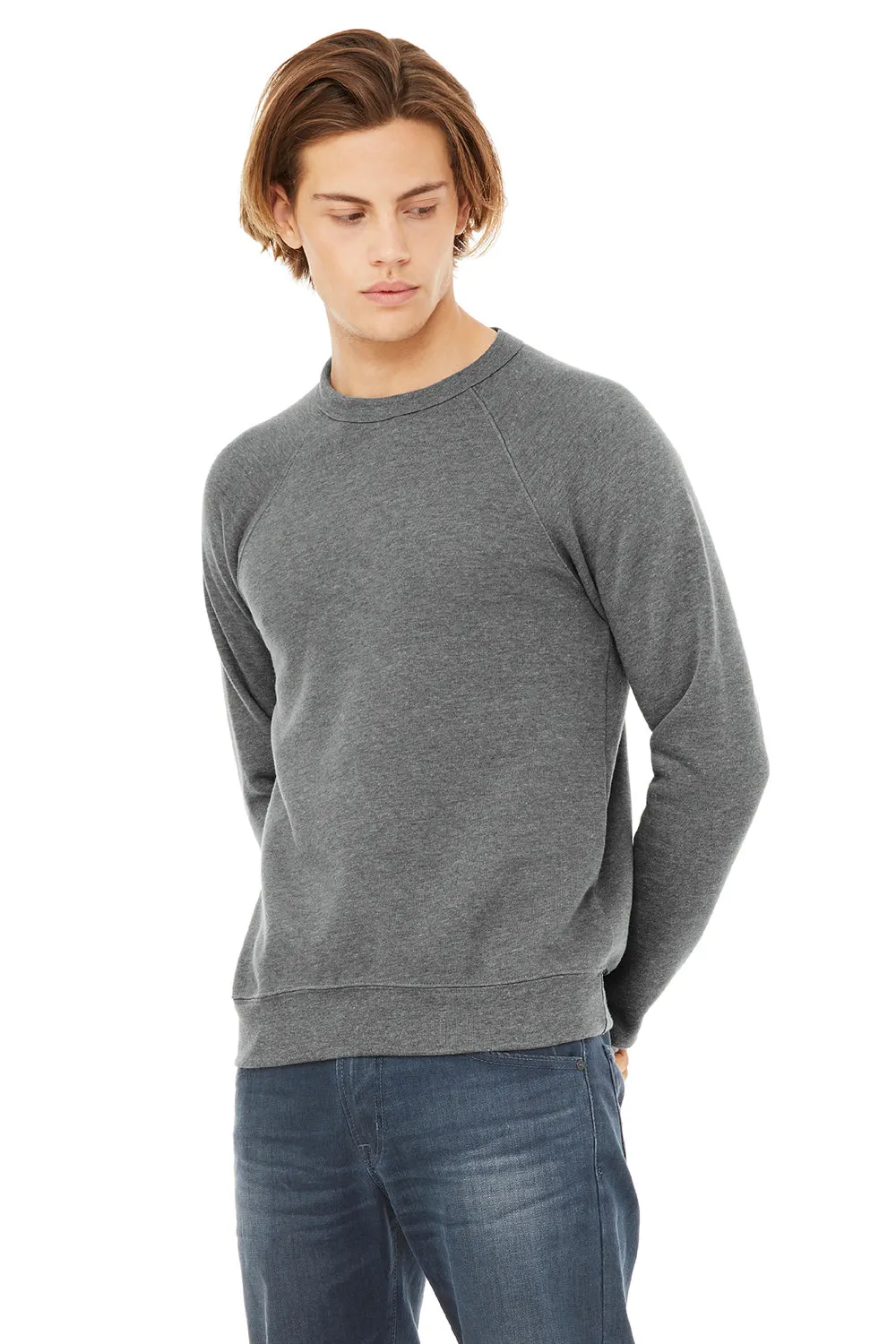 Bella   Canvas Mens Sponge Fleece Crewneck Sweatshirt - Heather Deep Grey