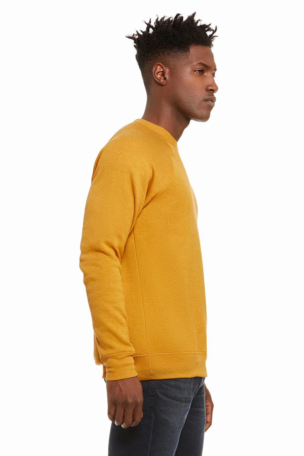 Bella   Canvas Mens Sponge Fleece Crewneck Sweatshirt - Heather Mustard Yellow