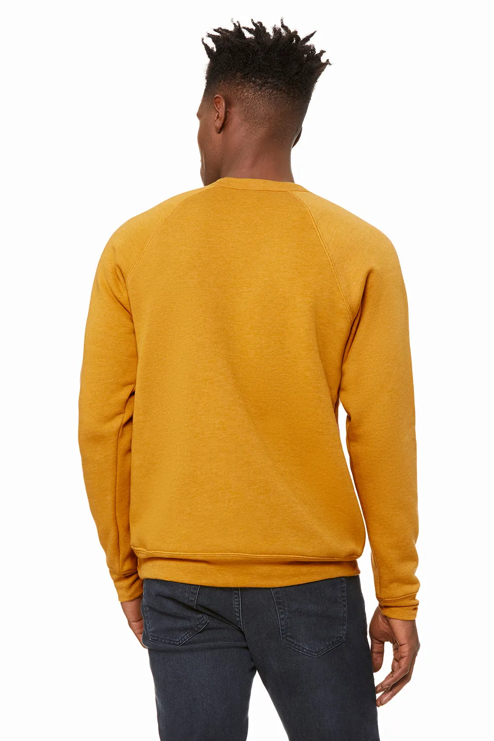 Bella   Canvas Mens Sponge Fleece Crewneck Sweatshirt - Heather Mustard Yellow