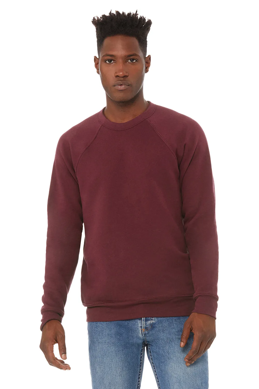 Bella   Canvas Mens Sponge Fleece Crewneck Sweatshirt - Maroon