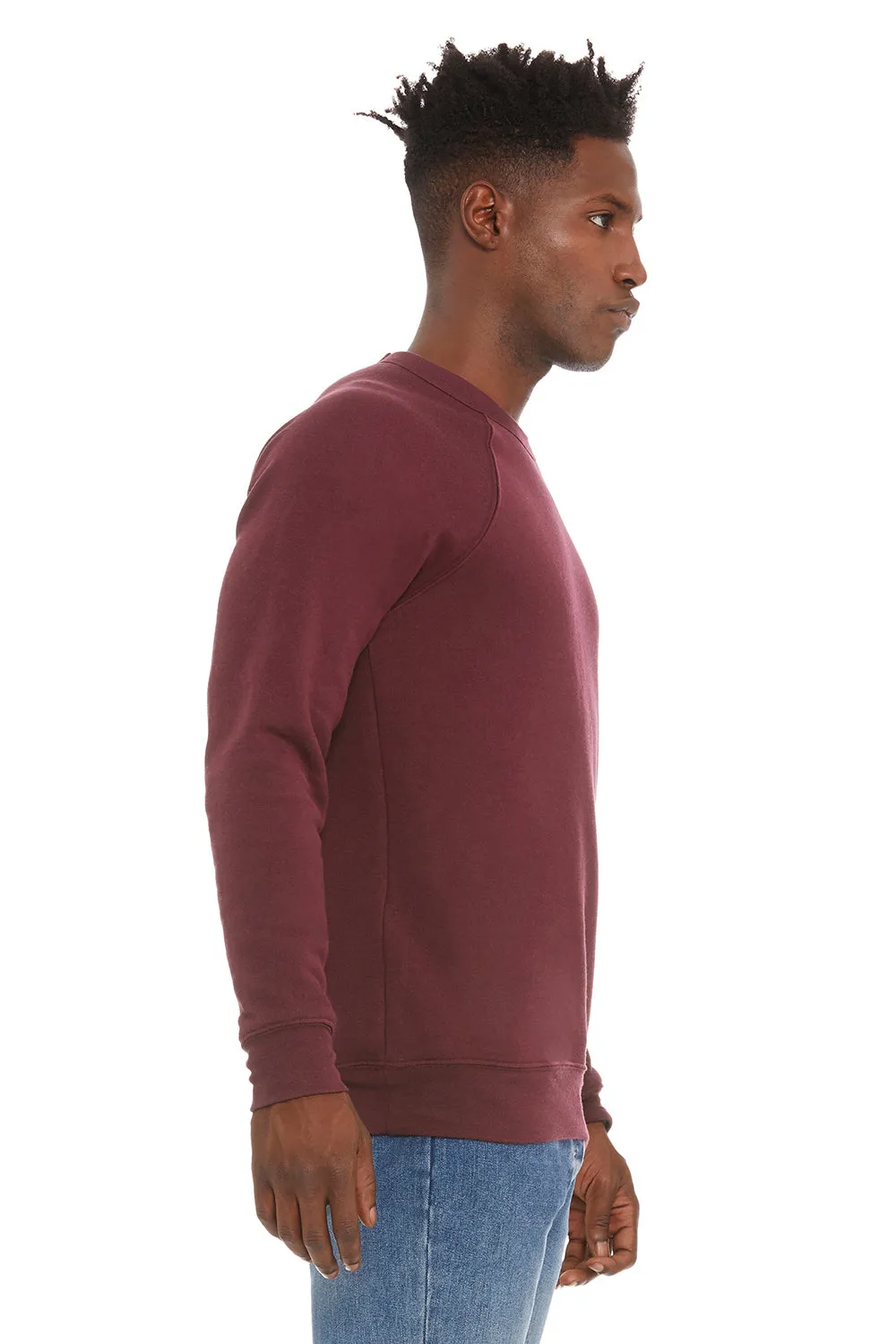 Bella   Canvas Mens Sponge Fleece Crewneck Sweatshirt - Maroon