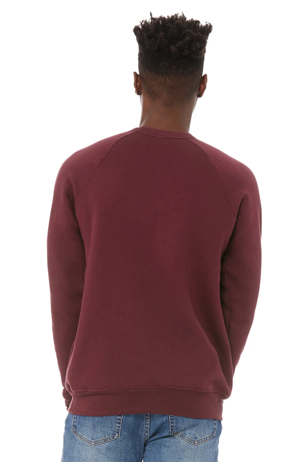 Bella   Canvas Mens Sponge Fleece Crewneck Sweatshirt - Maroon