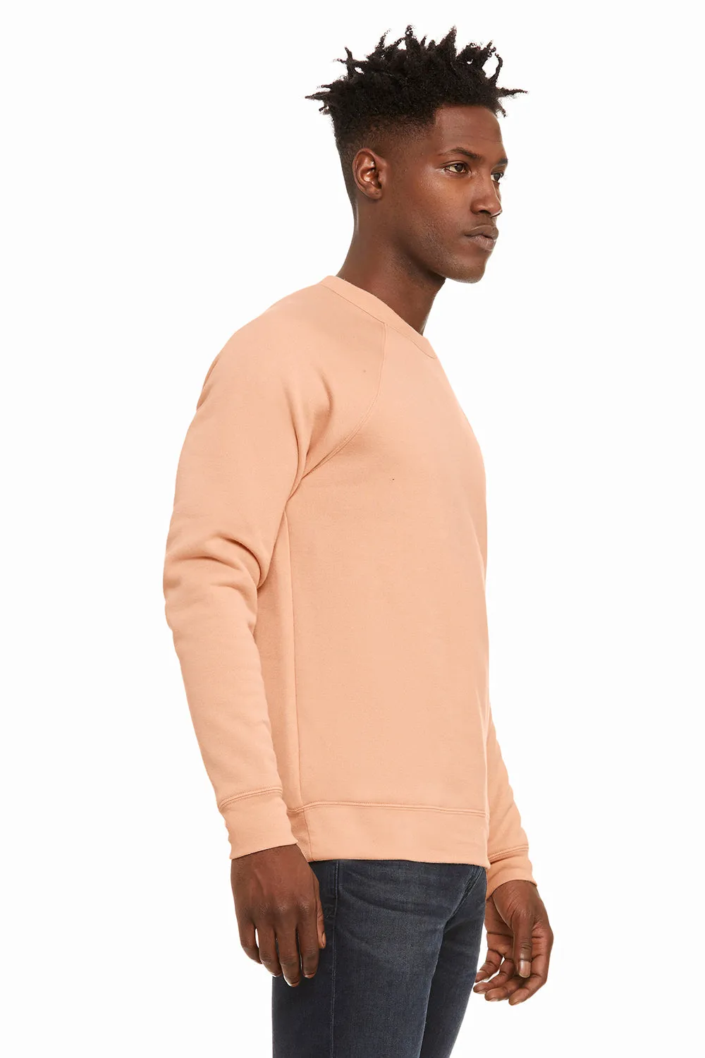 Bella   Canvas Mens Sponge Fleece Crewneck Sweatshirt - Peach