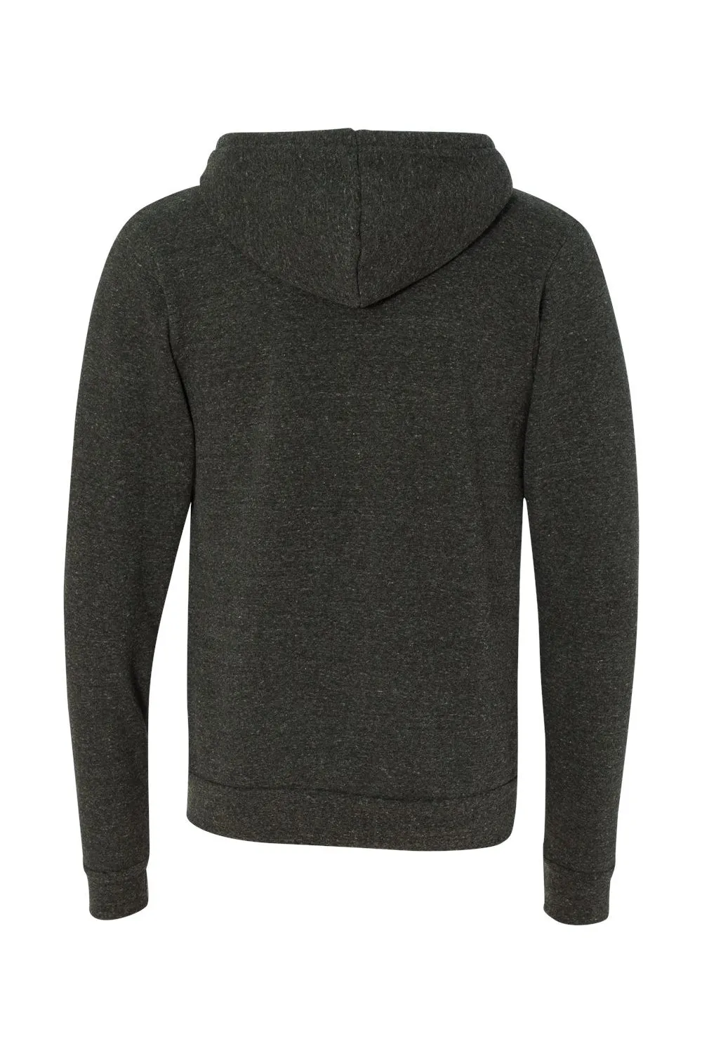 Bella   Canvas Mens Sponge Fleece Full Zip Hooded Sweatshirt Hoodie w/ Pockets - Charcoal Black
