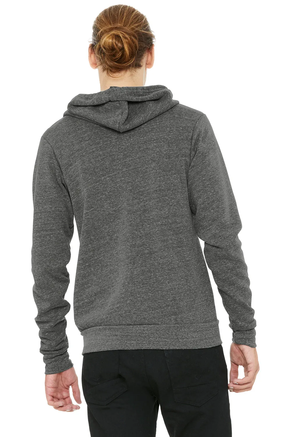 Bella   Canvas Mens Sponge Fleece Full Zip Hooded Sweatshirt Hoodie w/ Pockets - Grey