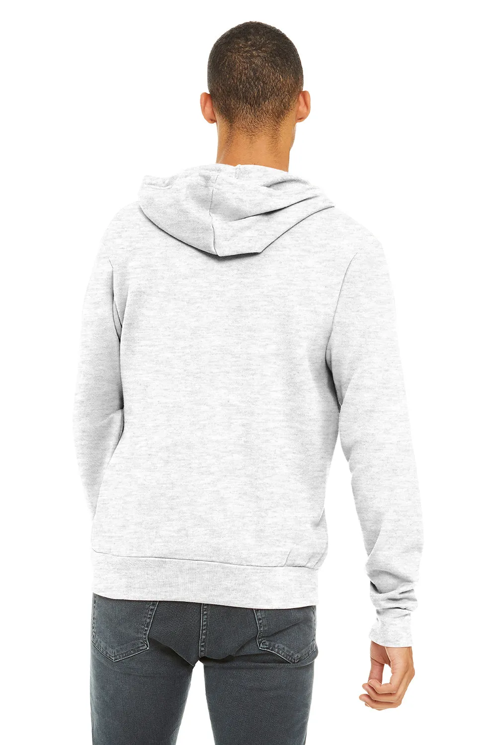 Bella   Canvas Mens Sponge Fleece Hooded Sweatshirt Hoodie w/ Pouch Pocket - Ash Grey