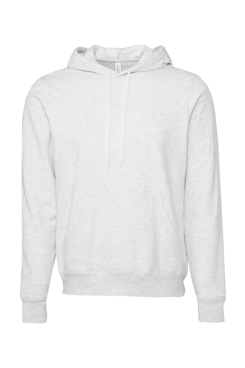 Bella   Canvas Mens Sponge Fleece Hooded Sweatshirt Hoodie w/ Pouch Pocket - Ash Grey