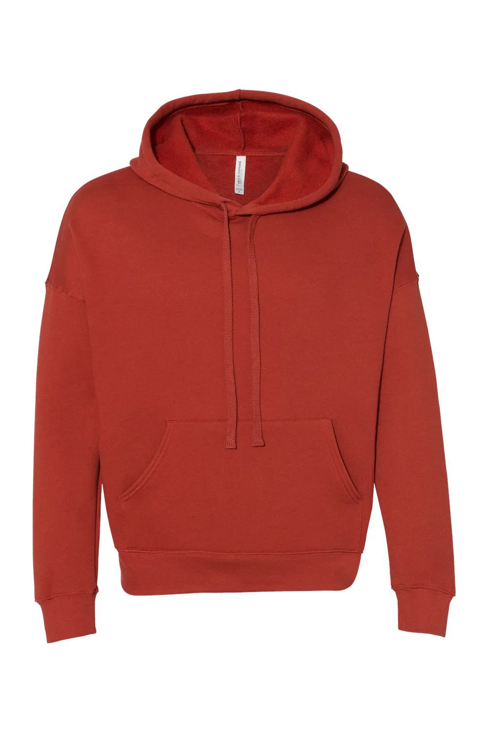 Bella   Canvas Mens Sponge Fleece Hooded Sweatshirt Hoodie w/ Pouch Pocket - Brick Red