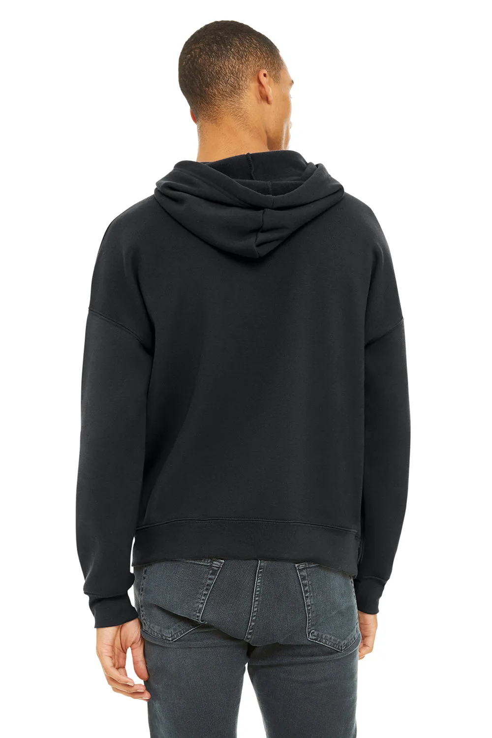 Bella   Canvas Mens Sponge Fleece Hooded Sweatshirt Hoodie w/ Pouch Pocket - Dark Grey