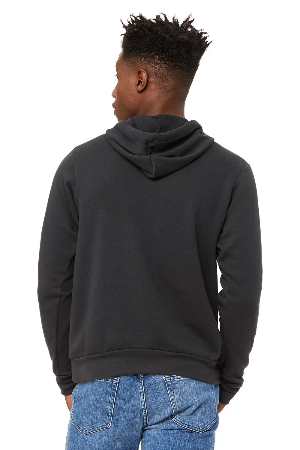 Bella   Canvas Mens Sponge Fleece Hooded Sweatshirt Hoodie w/ Pouch Pocket - DTG Dark Grey - Closeout