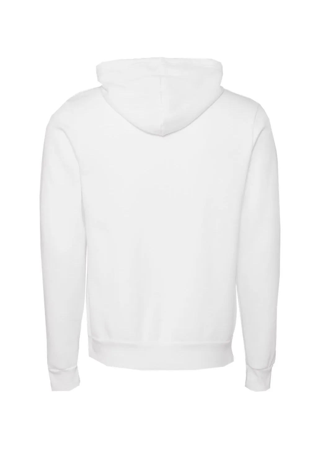 Bella   Canvas Mens Sponge Fleece Hooded Sweatshirt Hoodie w/ Pouch Pocket - DTG White