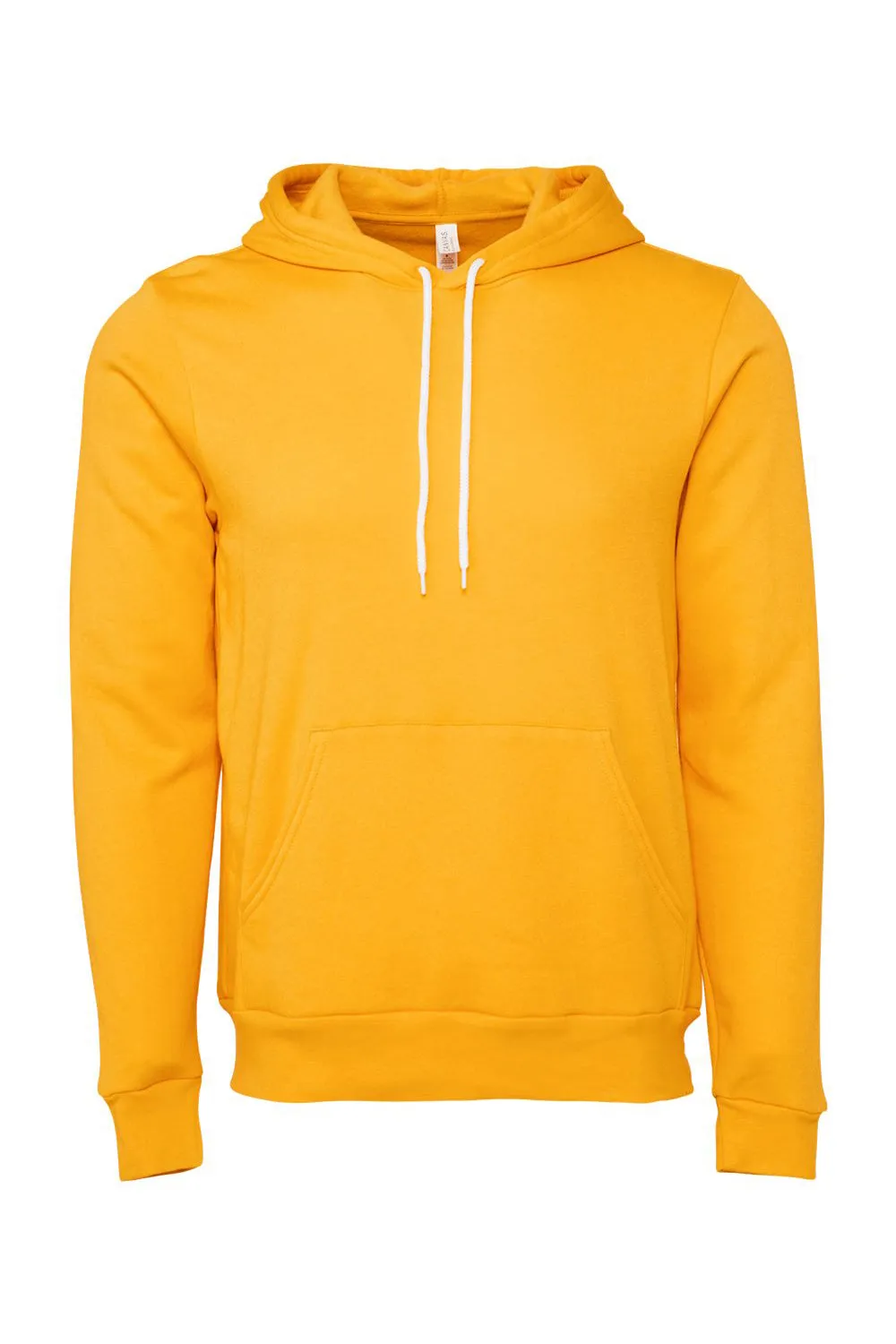 Bella   Canvas Mens Sponge Fleece Hooded Sweatshirt Hoodie w/ Pouch Pocket - Gold