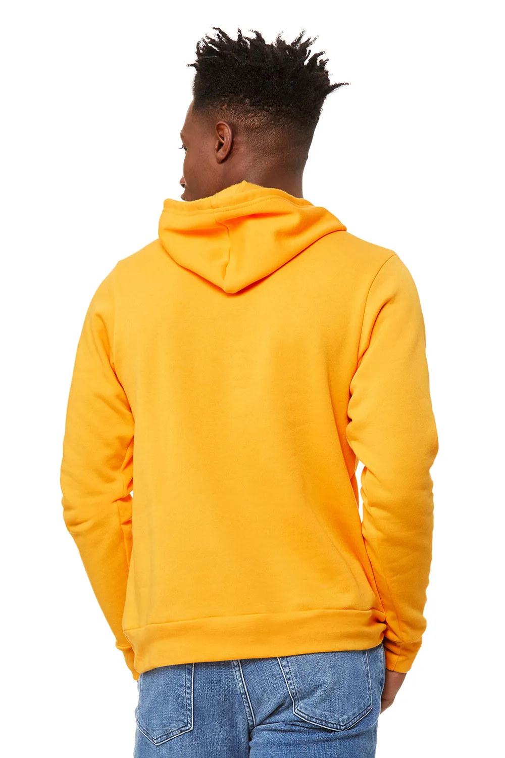 Bella   Canvas Mens Sponge Fleece Hooded Sweatshirt Hoodie w/ Pouch Pocket - Gold
