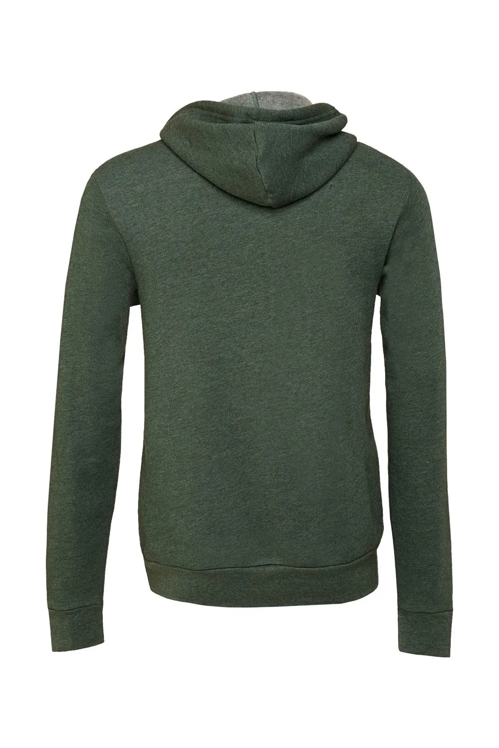 Bella   Canvas Mens Sponge Fleece Hooded Sweatshirt Hoodie w/ Pouch Pocket - Heather Forest Green