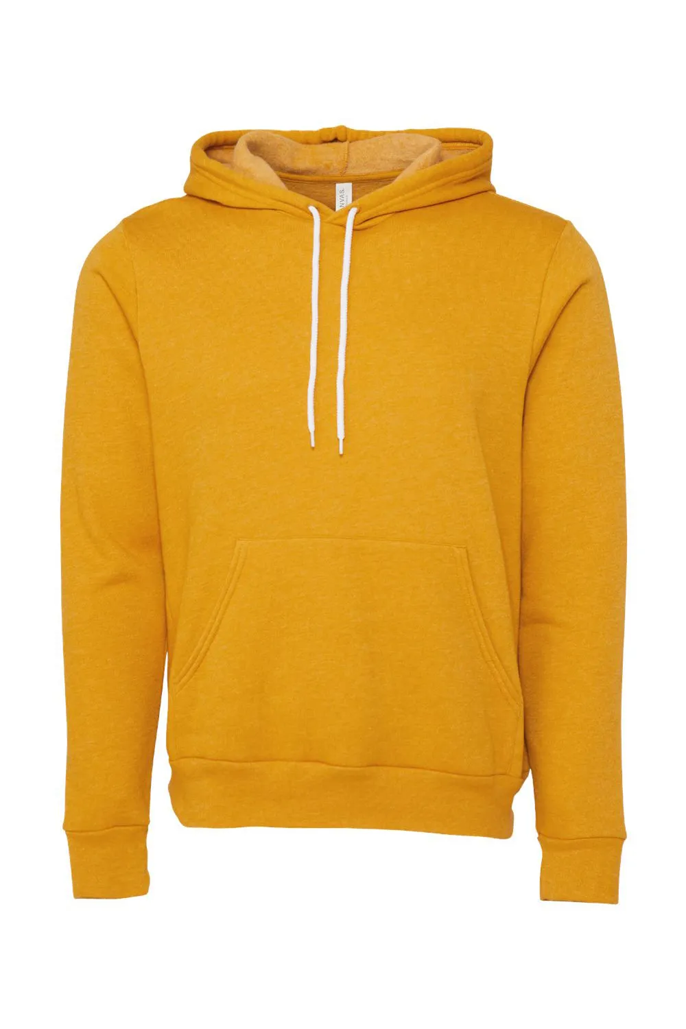 Bella   Canvas Mens Sponge Fleece Hooded Sweatshirt Hoodie w/ Pouch Pocket - Heather Mustard Yellow
