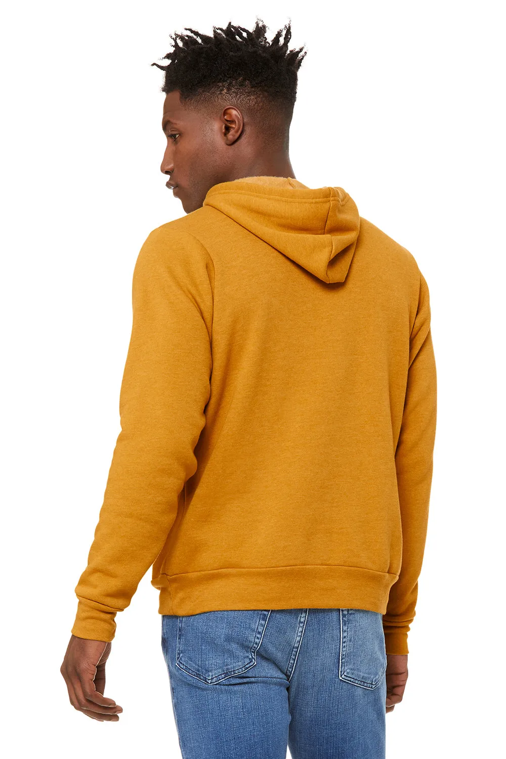 Bella   Canvas Mens Sponge Fleece Hooded Sweatshirt Hoodie w/ Pouch Pocket - Heather Mustard Yellow