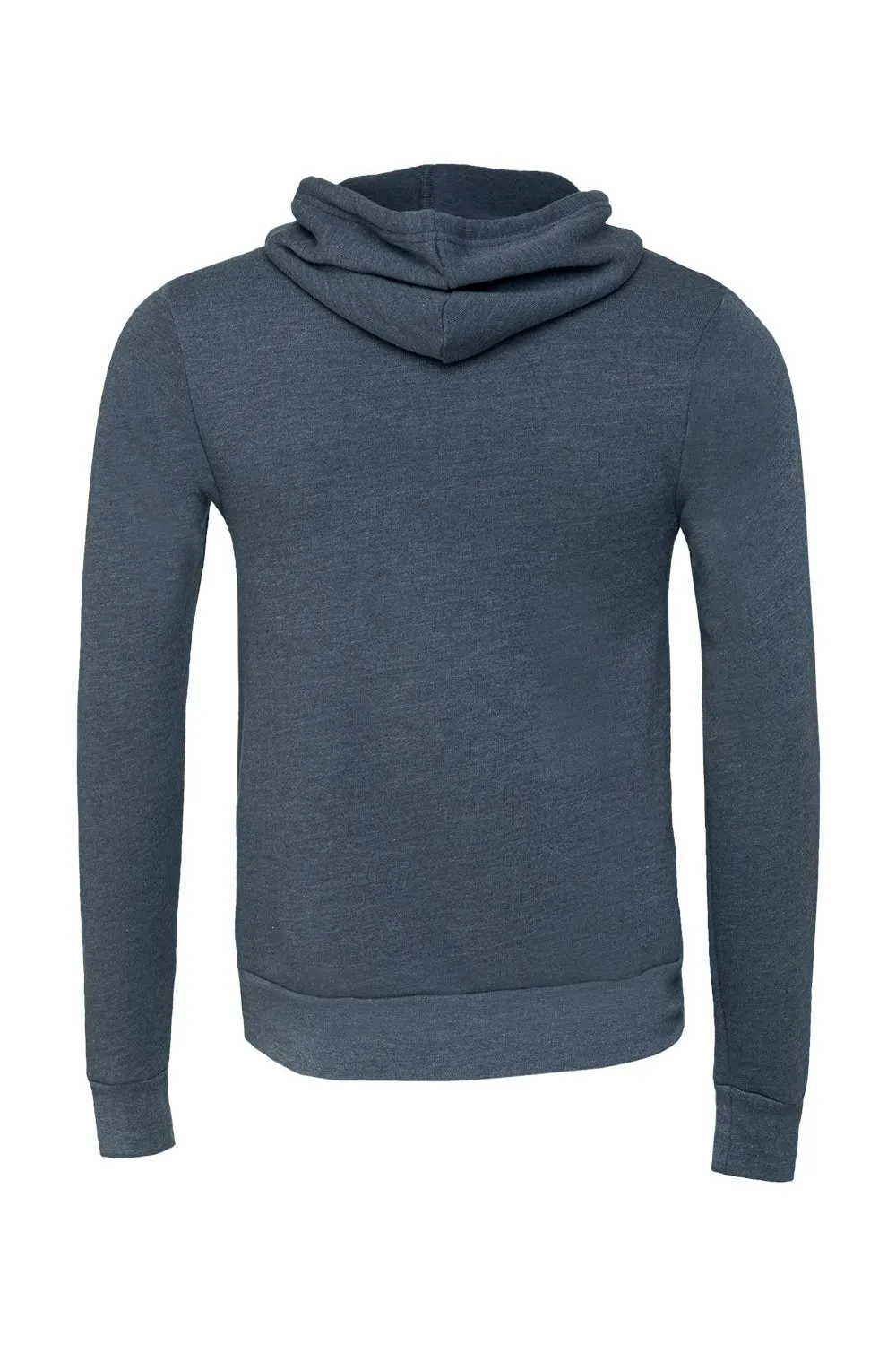 Bella   Canvas Mens Sponge Fleece Hooded Sweatshirt Hoodie w/ Pouch Pocket - Heather Navy Blue
