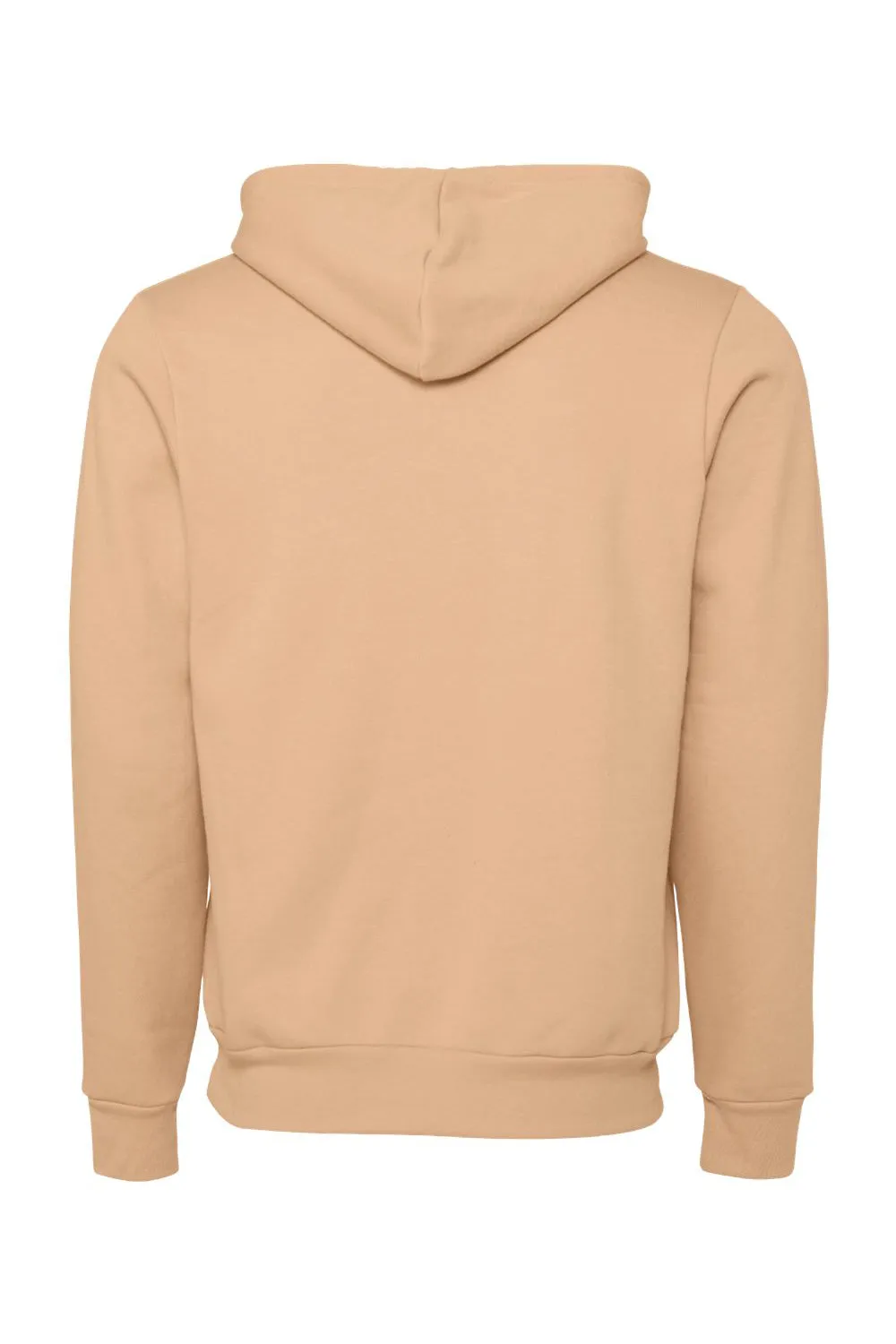 Bella   Canvas Mens Sponge Fleece Hooded Sweatshirt Hoodie w/ Pouch Pocket - Heather Sand Dune