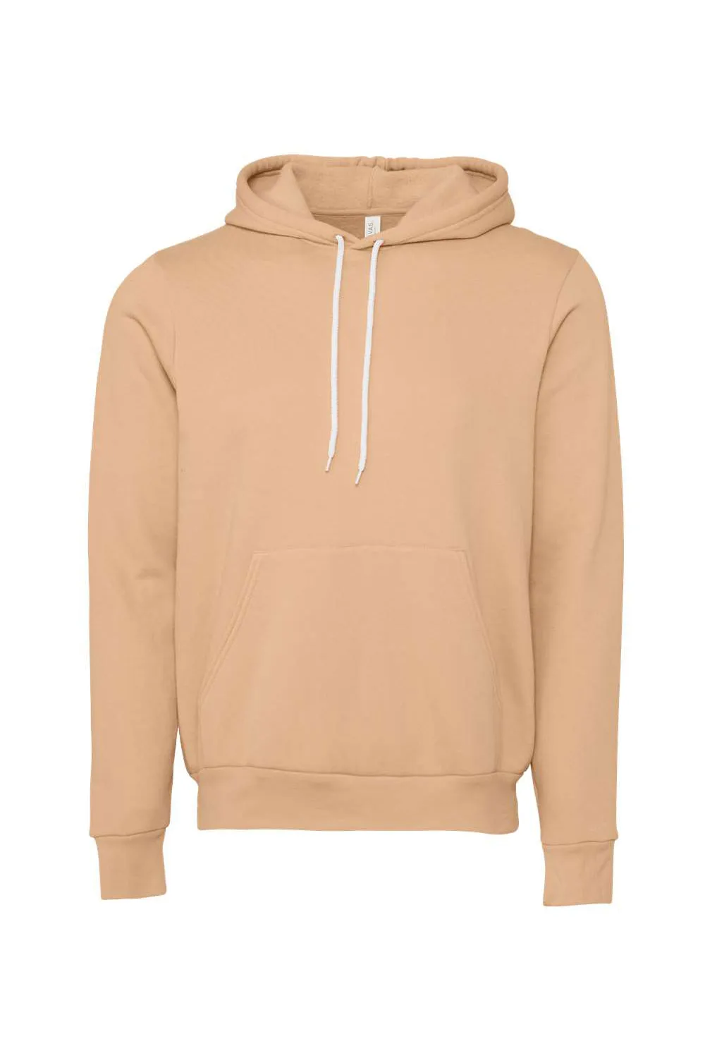 Bella   Canvas Mens Sponge Fleece Hooded Sweatshirt Hoodie w/ Pouch Pocket - Heather Sand Dune