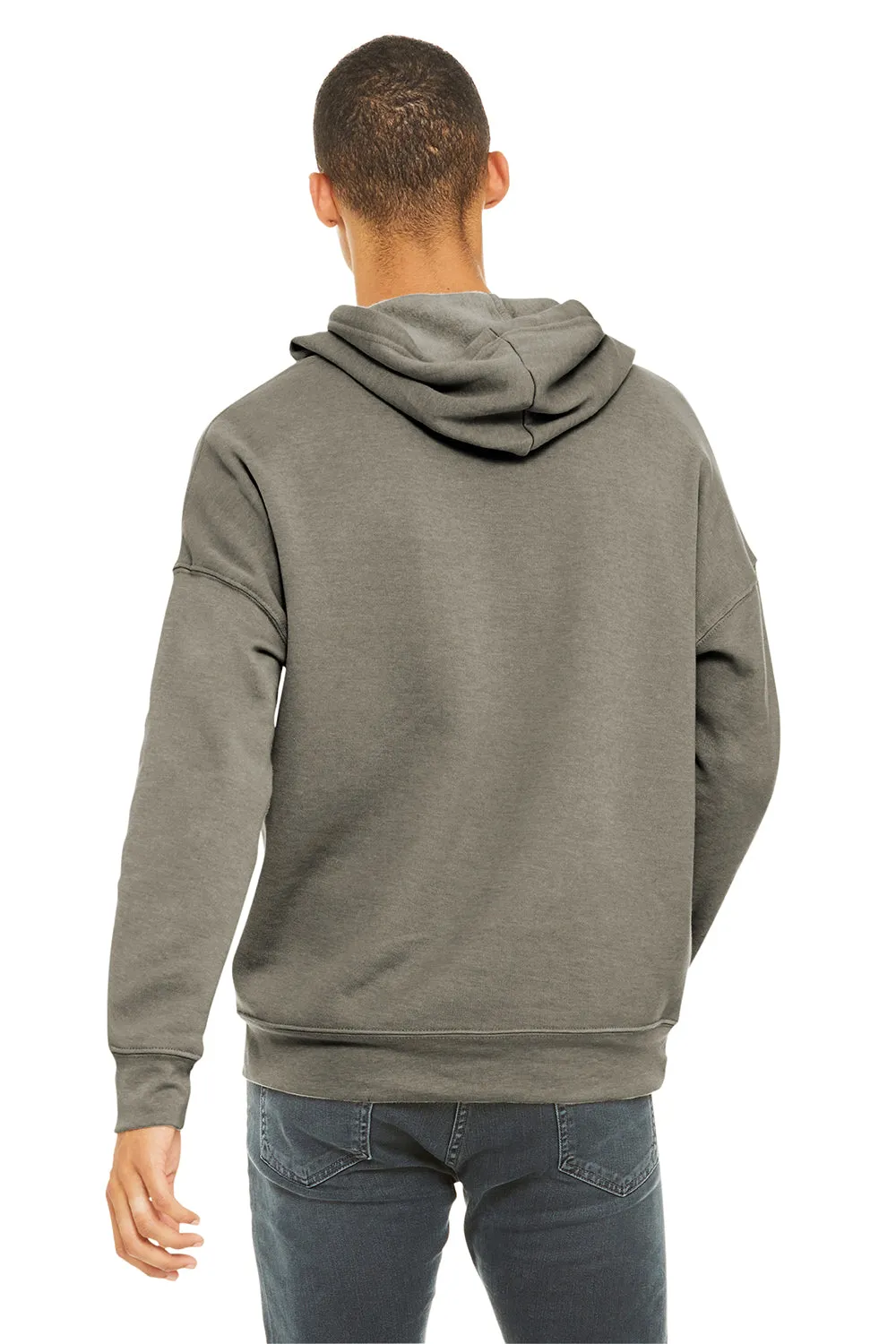 Bella   Canvas Mens Sponge Fleece Hooded Sweatshirt Hoodie w/ Pouch Pocket - Heather Stone
