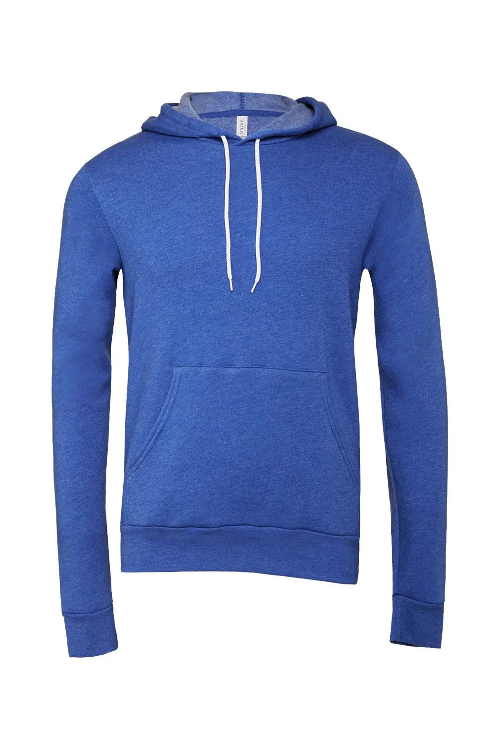 Bella   Canvas Mens Sponge Fleece Hooded Sweatshirt Hoodie w/ Pouch Pocket - Heather True Royal Blue