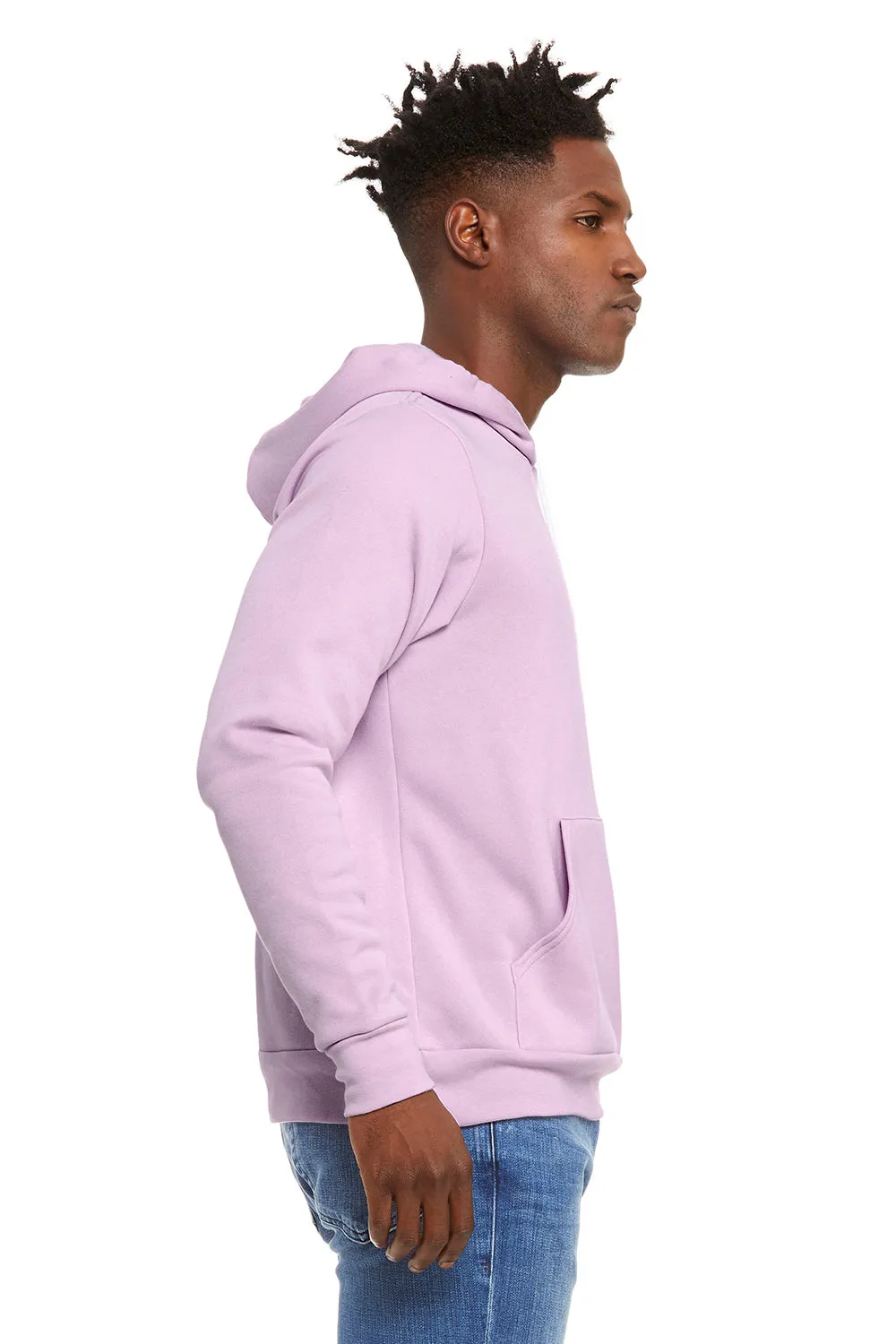 Bella   Canvas Mens Sponge Fleece Hooded Sweatshirt Hoodie w/ Pouch Pocket - Lilac Purple